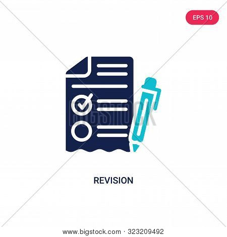 revision icon in two color design style.