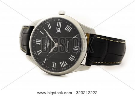 Saint-imier, Switzerland September 15 2019 - Longines Master Collection Men Watch With Leather Strap