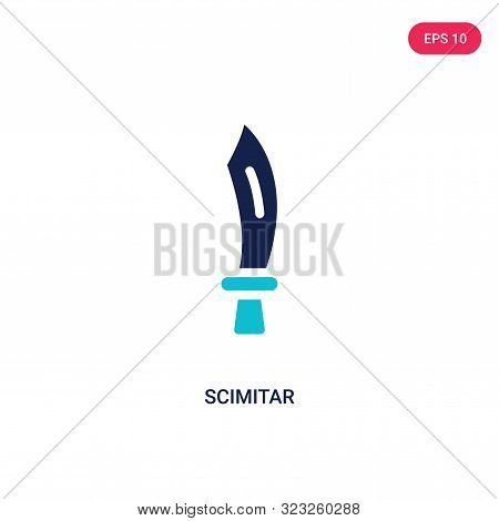 scimitar icon in two color design style.