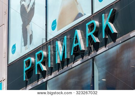 Hannover, Germany - June 8, 2019: Primark Logo On Shop Facade. Primark Is Fashion Retail Brand From 