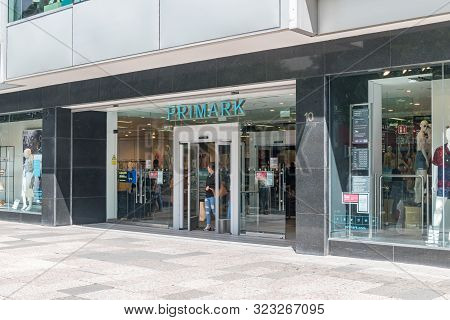 Hannover, Germany - June 8, 2019: Entrance To Primark Store. Primark Is Irish Fast Fashion Retailer 