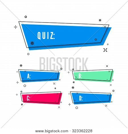Design Of Quiz. Question And Four Answer Option. Correct Answer Is Green. Wrong Answer Is Red. Vecto