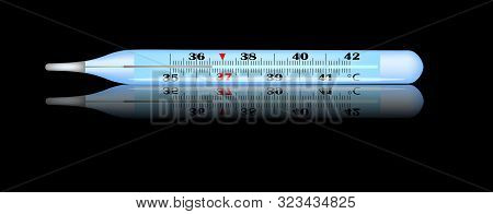 Vector Illustration With A Thermometer In Realic Style