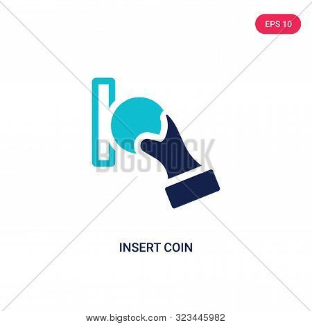 insert coin icon in two color design style.
