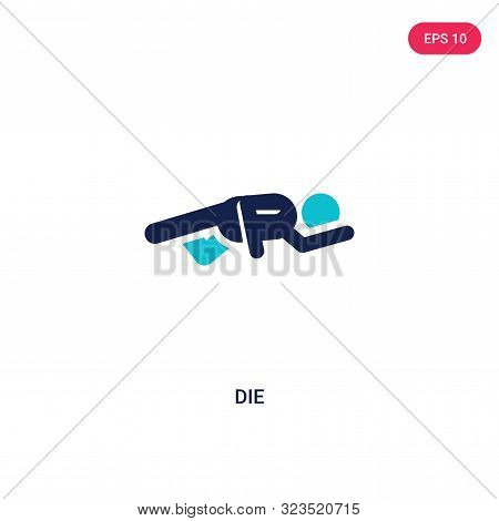 die icon in two color design style.
