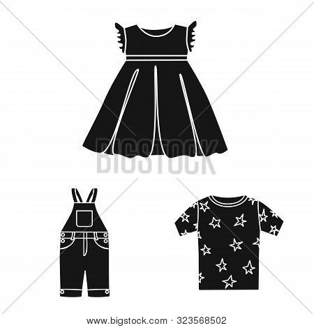 Vector Illustration Of Little And Cotton Logo. Set Of Little And Kid Stock Symbol For Web.