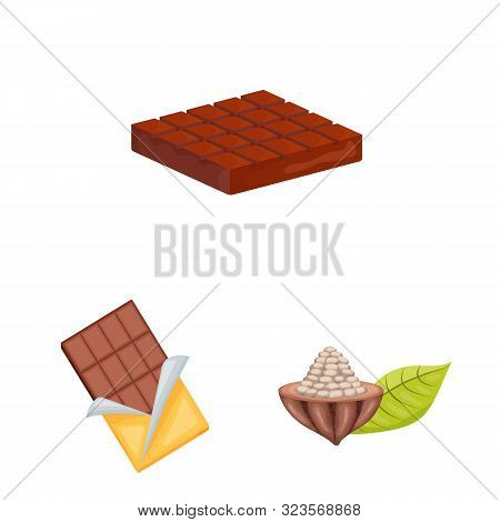 Vector Design Of Cocoa And Beans Symbol. Set Of Cocoa And Sweetness Vector Icon For Stock.