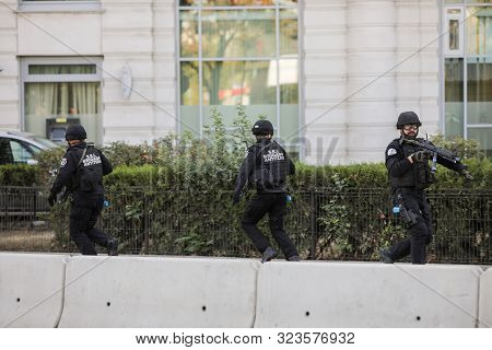 Bucharest, Romania - September 22, 2019: Agents From The Counter-terrorism Brigade Of The Romanian I