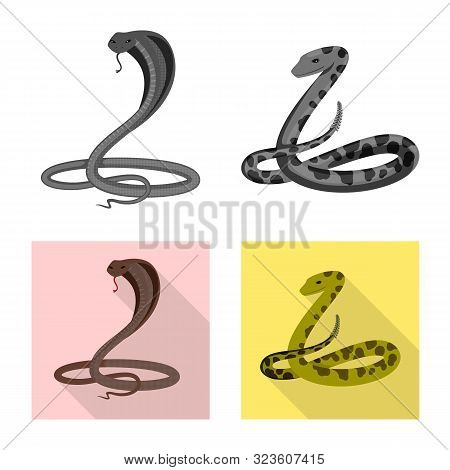 Vector Design Of Mammal And Danger Logo. Set Of Mammal And Medicine Stock Vector Illustration.