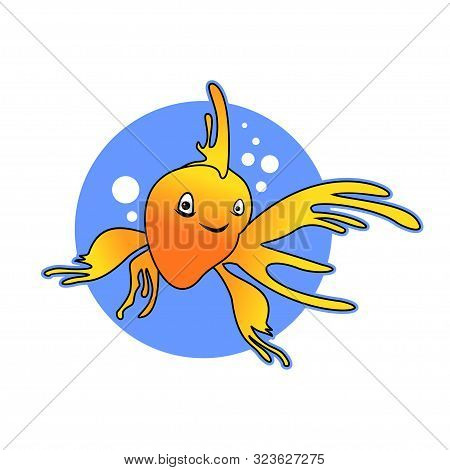 Smile Yellow Goldfish Vector Illustration Graphic Logo Design Template Poster Id