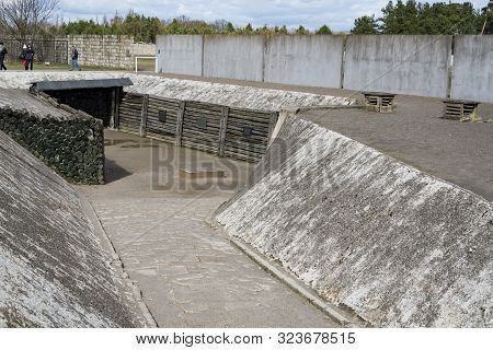 Sachsenhausen, Germany - April 3, 2015: Was A Nazi Concentration Camp In Germany. Wall Surrounded Th
