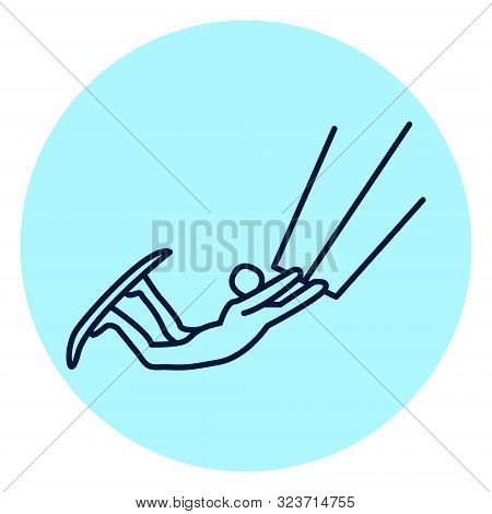 Kitesurfing Icon. Outline Illustration Of Kitesurfing Vector Icon For Web