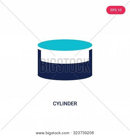 cylinder icon in two color design style.