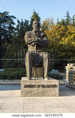Blagoevgrad, Bulgaria - October 6, 2018: Dimitar Blagoev Monument At The Center Of Town Of Blagoevgr