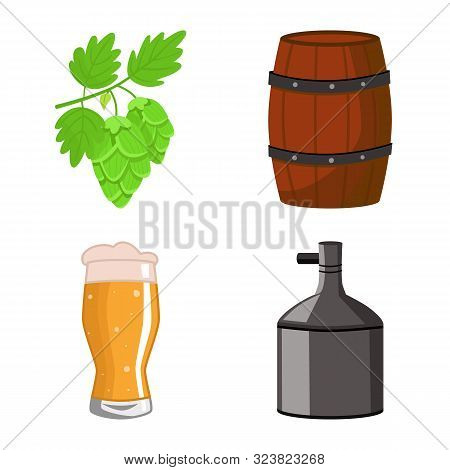 Vector Illustration Of Beer And Bar Symbol. Set Of Beer And Pub Stock Symbol For Web.
