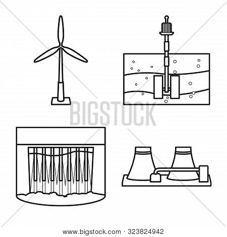 Isolated Object Of Green And Development Logo. Collection Of Green And Ecological Vector Icon For St