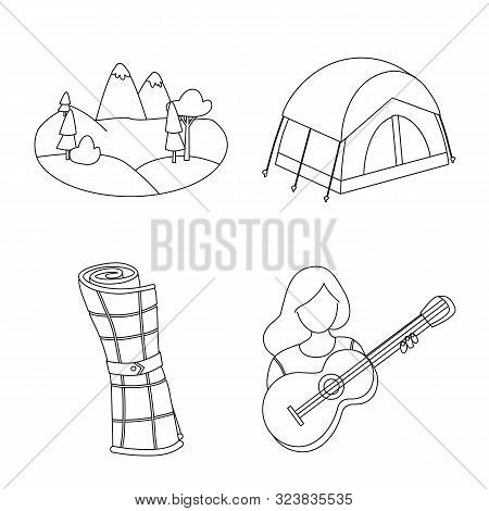 Vector Illustration Of Hobby And Travel Symbol. Collection Of Hobby And Tourism Stock Vector Illustr