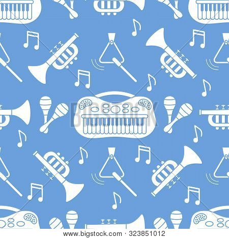 Seamless Pattern Musical Instruments Toys For Kids