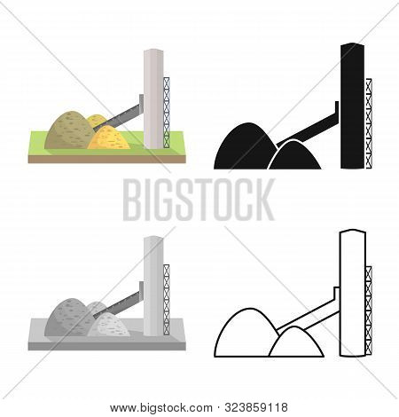 Vector Design Of Factory And Waste Icon. Set Of Factory And Garbage Vector Icon For Stock.