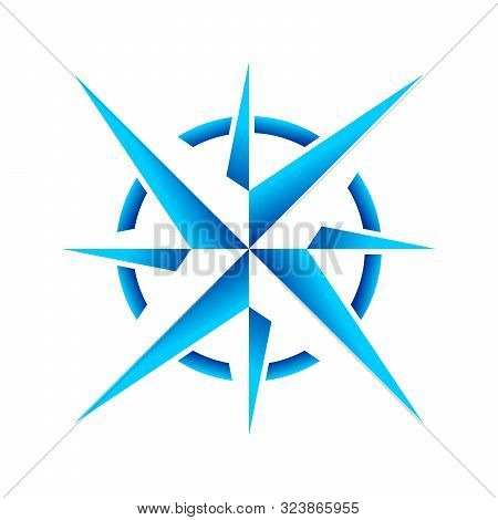 Compass Rose Navigation Cool Ice Star Vector Symbol Graphic Logo Design Template