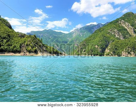 Beautiful Albanian Lake - Komani. It Is Very Calm And Incredibly Beautiful. Albanian Fjord
