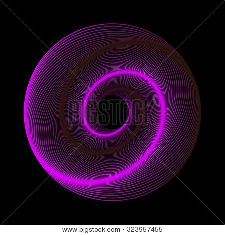 Vector Colored Spiral. Twisted Abstract Wireframe Tunnel.