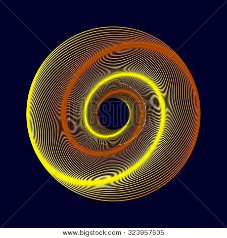 Vector Colored Spiral. Twisted Abstract Wireframe Tunnel.