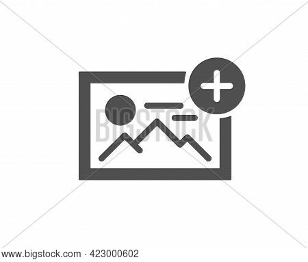 Add Photo Simple Icon. Image Thumbnail Sign. Picture Placeholder Symbol. Classic Flat Style. Quality