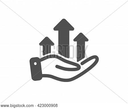 Growth Chart Simple Icon. Money Profit Sign. Investment Symbol. Classic Flat Style. Quality Design E