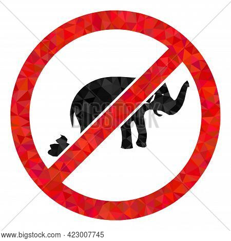 Low-poly Stop Elephant Shit Designed With Randomized Filled Triangles. Triangle Stop Elephant Shit P