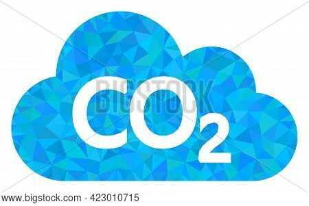 Low-poly Carbon Dioxide Cloud Designed With Chaotic Filled Triangles. Triangle Carbon Dioxide Cloud 