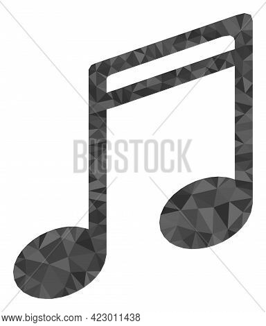 Low-poly Music Notes Combined With Randomized Filled Triangles. Triangle Music Notes Polygonal Icon 