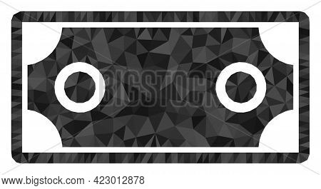 Low-poly Banknote Template Designed With Random Filled Triangles. Triangle Banknote Template Polygon