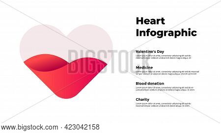 Heart Sign Infographic. Medical Healthcare Concept. Blood Donation Or Charity Creative Vector Illust