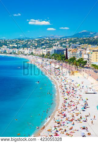Promenade Des Anglais In Nice, France. Nice Is A Popular Mediterranean Tourist Destination