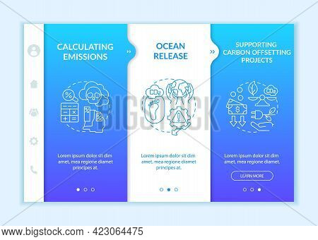 Offsetting Carbon Footprint Onboarding Vector Template. Responsive Mobile Website With Icons. Web Pa
