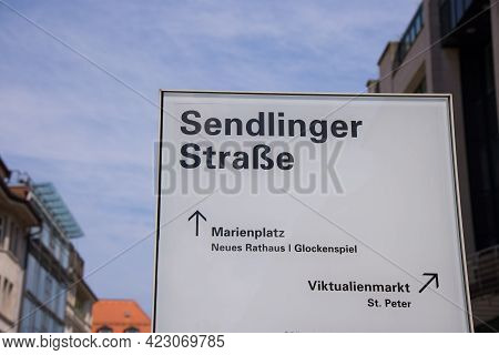 Sendlinger Street In Munich On A Sunny Day - Munich, Germany - June 03, 2021 - Munich, Germany - Jun