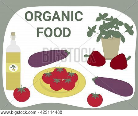 Organic Vegetables Food Set. Vegan Food. Healthy Diet.