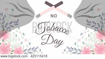 World No Tobacco Day Banner, Greeting Card Or Poster. No Smoking.