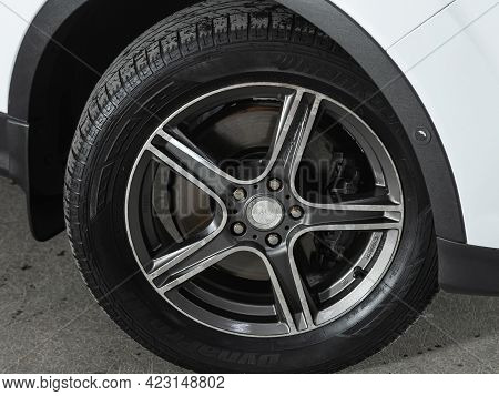 Novosibirsk, Russia - June 08, 2021: Ford Kuga, Close Up Of Car Wheel