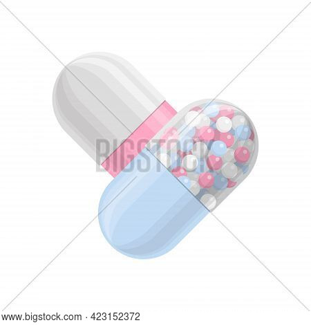 Pills And Drugs Composition Vector Colorful Realistic Icon