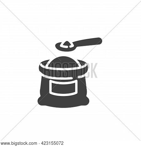 Cocoa Powder Vector Icon. Filled Flat Sign For Mobile Concept And Web Design. Chocolate Cocoa Powder