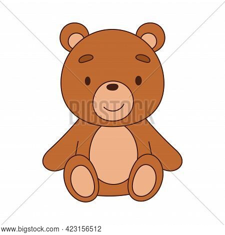 Stuffed Teddy Bear Toy For Children To Play Vector Illustration