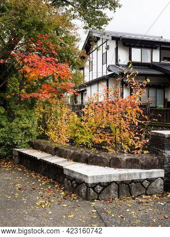 Beautiful Fall Foliage In Kiso-fukushima, A Historic Small Town In Kiso Valley - Nagano Prefecture, 