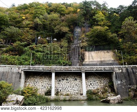 Remainings Of Kiso-no-kakehashi, A Historic Landmark In Scenic Kiso River Valley - Nagano Prefecture
