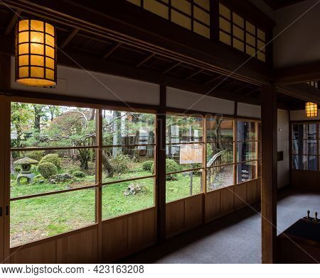 Kiso, Nagano Prefecture, Japan - October 23, 2017: Interior Of Yamamura Daikan Yashiki Museum With V