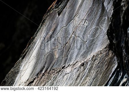 Petroglyph Tomsk Pisanitsa. Rock Paintings From Bank Of Tom River, Russia