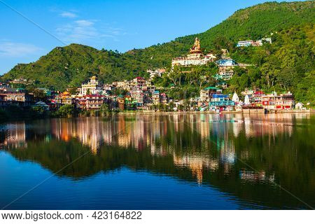 Rewalsar Or Tso Pema Is A Small Town, Lake And Buddhist Pilgrimage Place Near Mandi, Himachal Prades