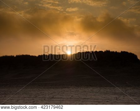 Sunset Over The Island Of Ameland, Netherlands