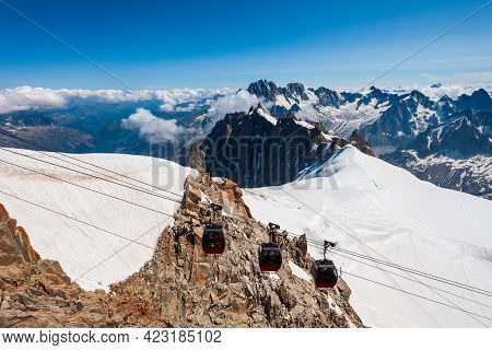 Aiguille Du Midi Is A 3842 M Mountain In The Mont Blanc Massif Within The French Alps Near The Chamo